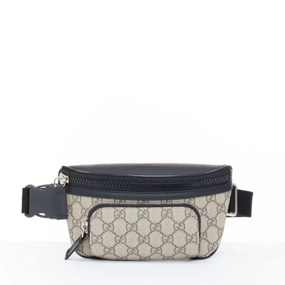 Gucci Eden Supreme Canvas Black Leather Belt Bag